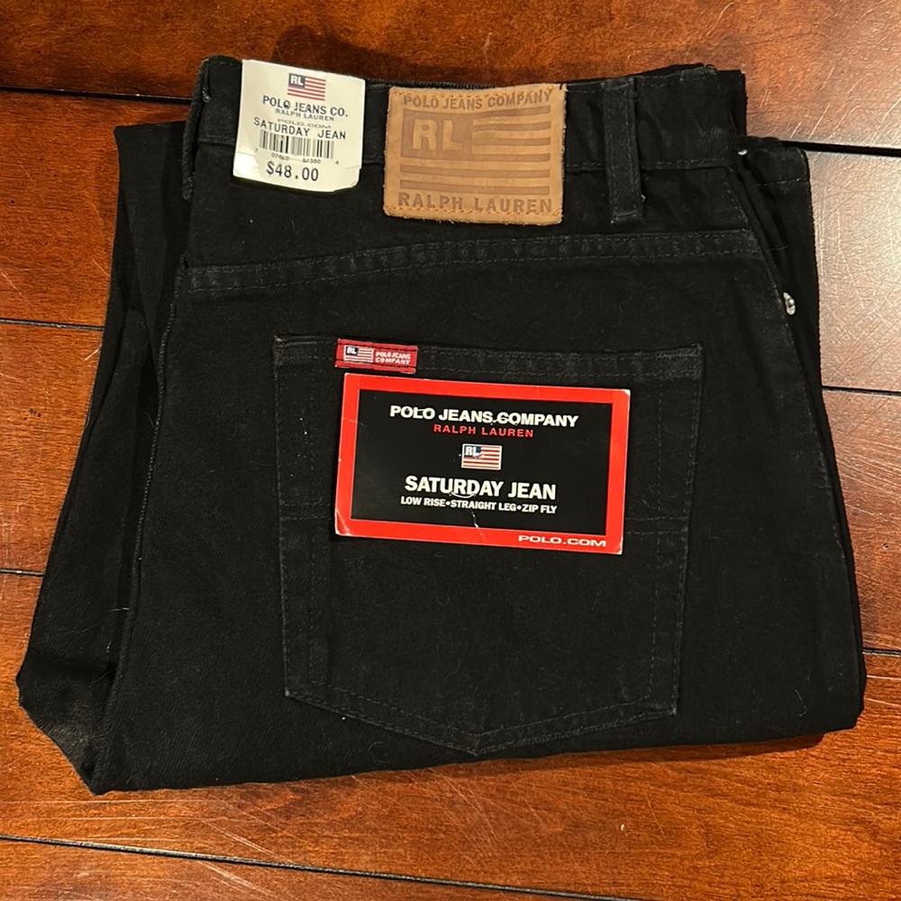 NWT Polo Jeans Company Ralph Lauren Black Saturday Jean 14x31 Vintage